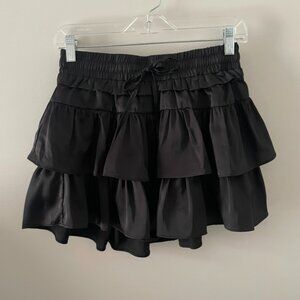 Day + Moon Women’s Black Ruffle Skirt Tiered Cake Skirt Mini Skirt